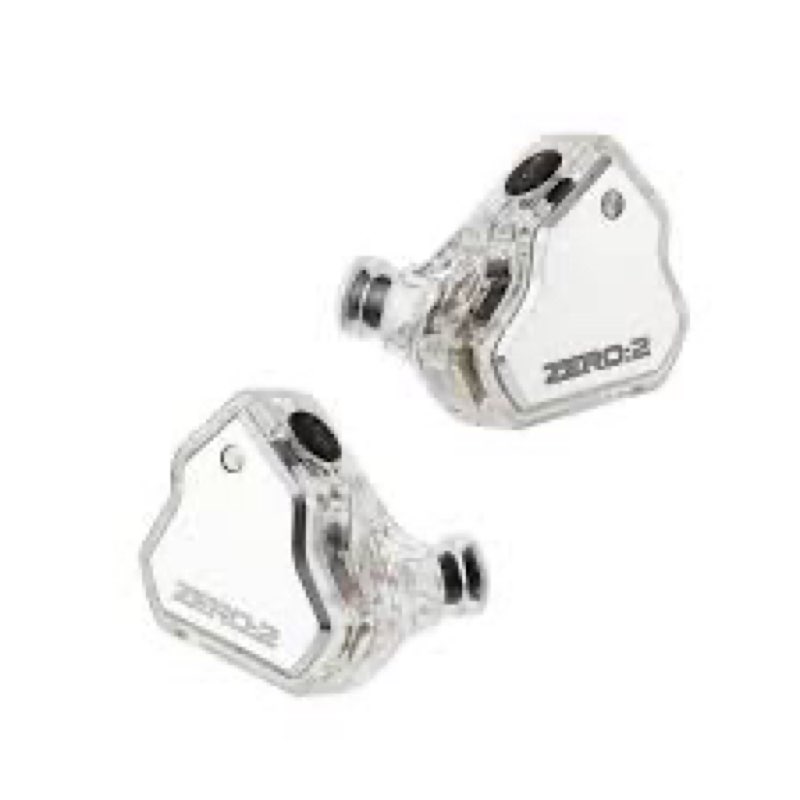 linsoul 7hz x crinacle zero:2 in ear monitor, updated 10mm dynamic driver iem, wired earbuds earphones, gaming earbuds, with ofc iem cable for musician (without mic, silver)