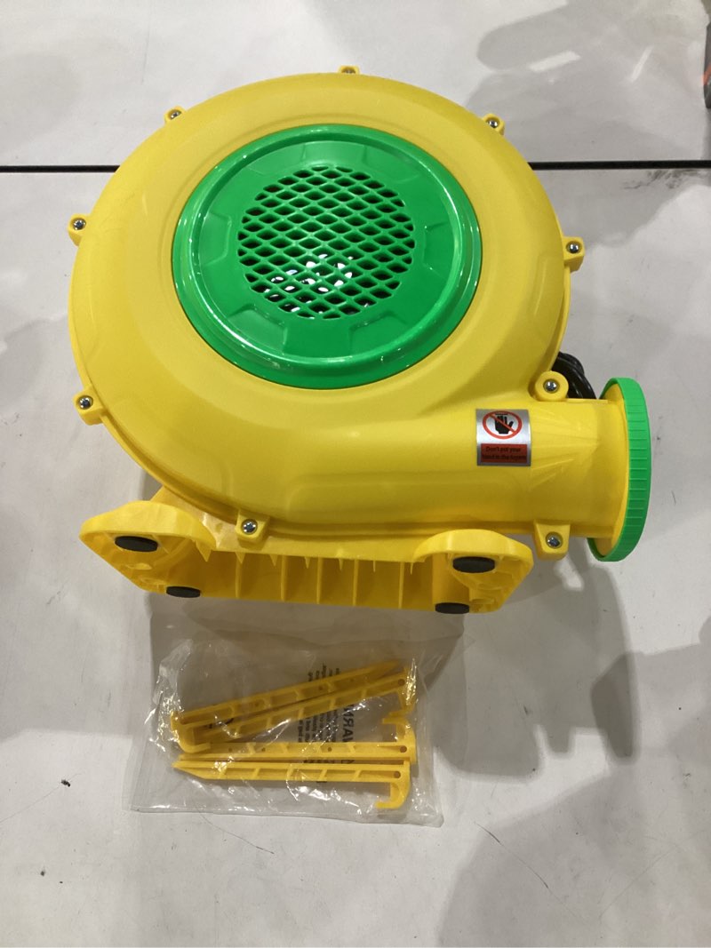 Condition photo showing Good Condition for **untested** bounce house blower, 550w/0.73hp commercial air blower with double-sided fan blade design, strong wind and great heat dissipation properties for bouncy castle, jump slides, arch, inflatables 550w/0.74hp