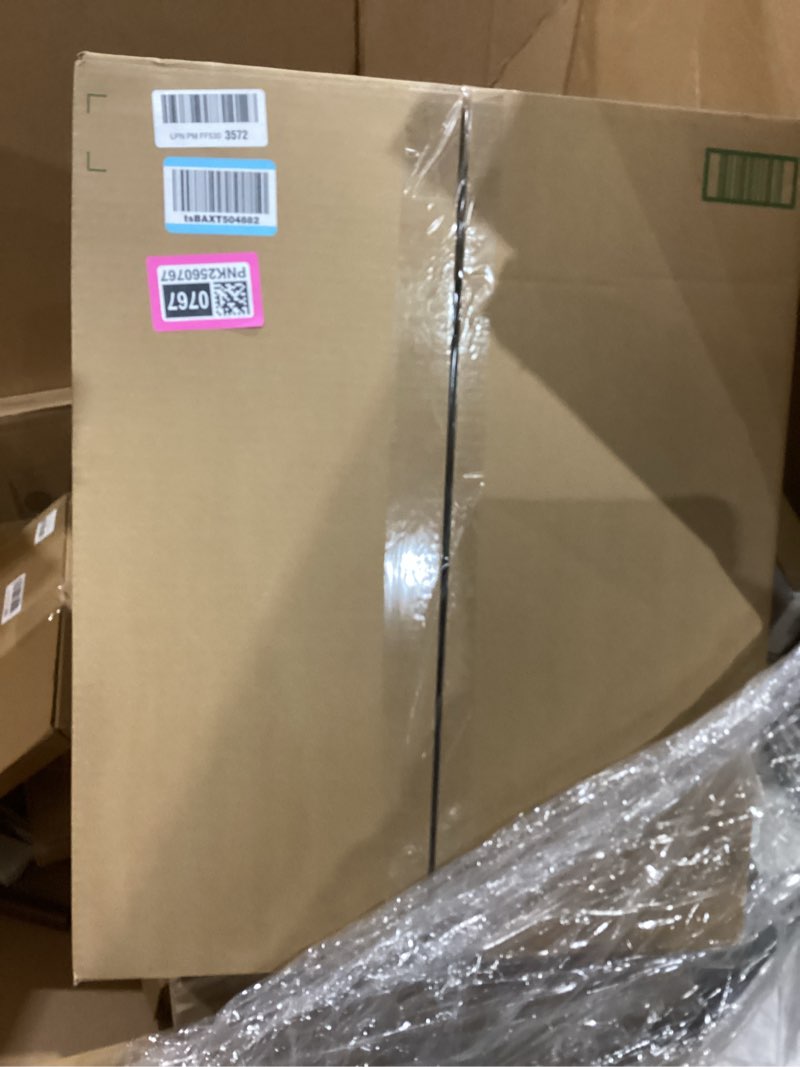 Condition photo showing Good Condition for Furhaven 36" Round Calming Donut Dog Bed for Large/Medium Dogs, Refillable w/ Removable Washable Cover, For Dogs Up to 75 lbs - Shaggy Plush Long Faux Fur Donut Bed - Gray, Large Large Gray