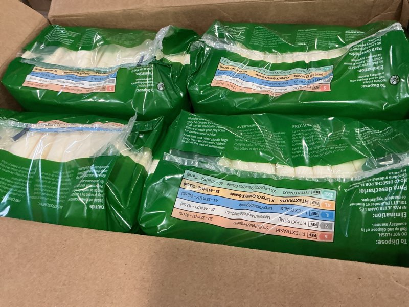 Condition photo showing New/Like New for FitRight Adult Diapers, Extra Heavy Absorbency, XL (Waist Size 56in-64in), 80 Count, OptiFit Inconti