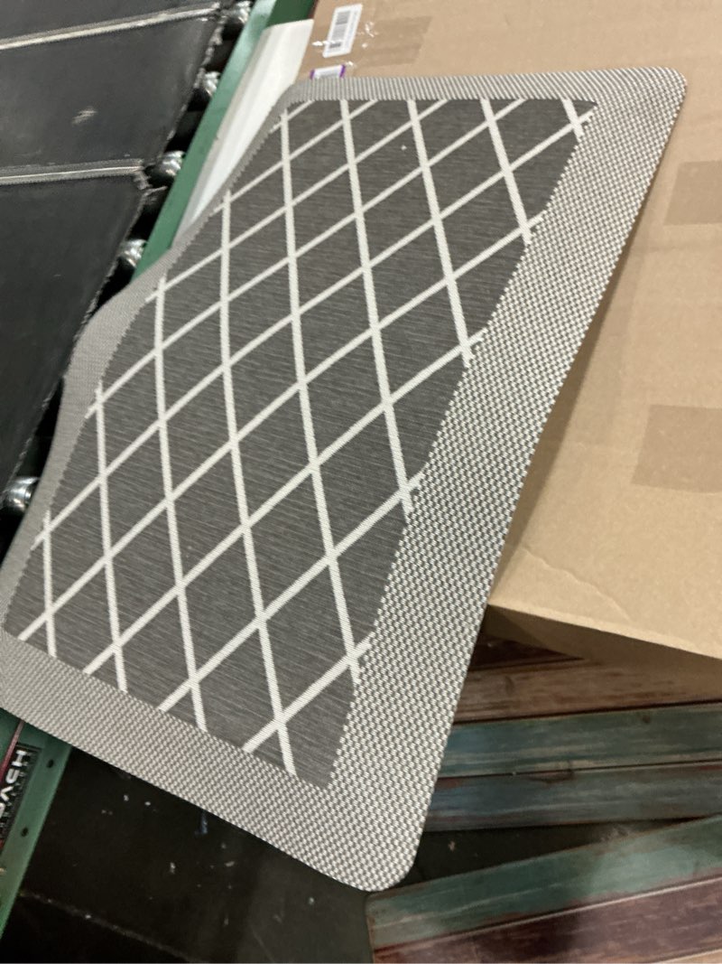 Condition photo showing Good Condition for martha stewart miles modern diamond anti-fatigue air-infused kitchen mat, grey, 19.6"x32" grey 1'8" x 2'8" (rectangular)