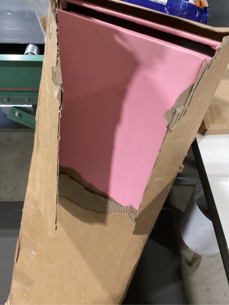 Condition photo showing As Is for storage ottoman pink
