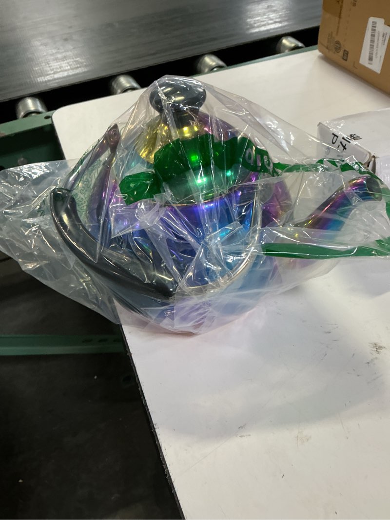 Condition photo showing As Is for whistling tea kettle for stovetop induction stainless steel tea pot whistle kettles gas stove top fast boiling water modern rainbow iridescent color mirror finish 2 quart