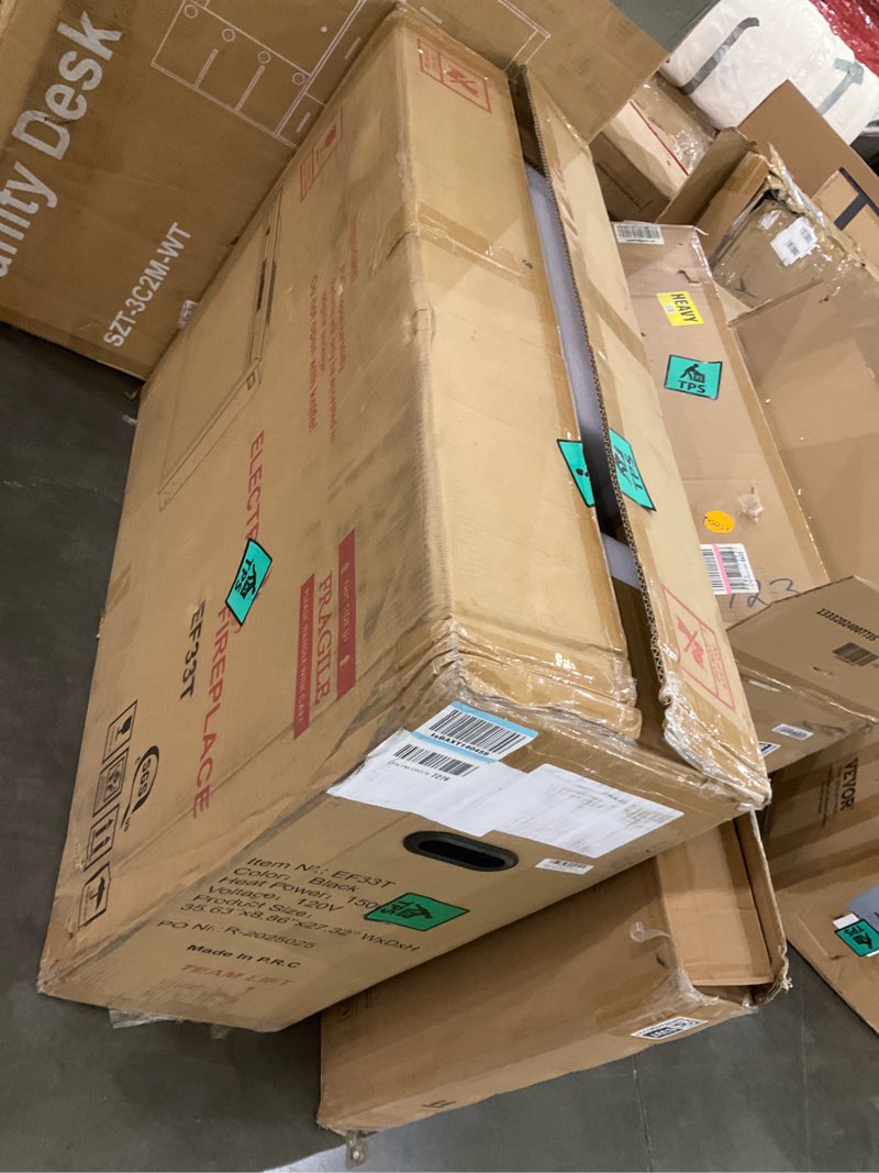 Condition photo showing As Is for Benrocks 36'' Electric Fireplace Inserts, Recessed & Built in Wall Electric Fireplace Heater with Fire Crackling Sound, Adjustable Top Light & Flame Speed, Overheating Protection, 750/1500W Black