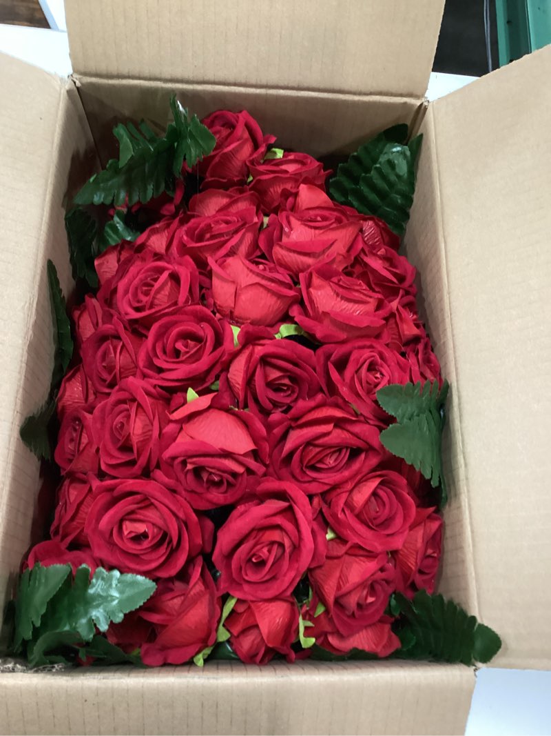 Condition photo showing Good Condition for artificial roses cemetery flowers outdoor grave decorations saddle arrangement for headstone,tombstone memorial decorations,easy fit (red)