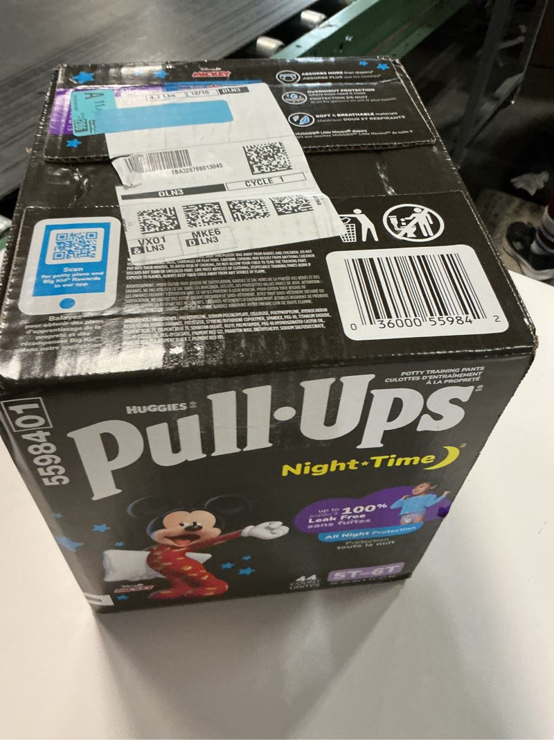 Condition photo showing New/Like New for Pull-Ups Boys' Night-Time Potty Training Pants, Size 5T-6T Overnight Training Underwear (46-60 lbs), 44 Ct