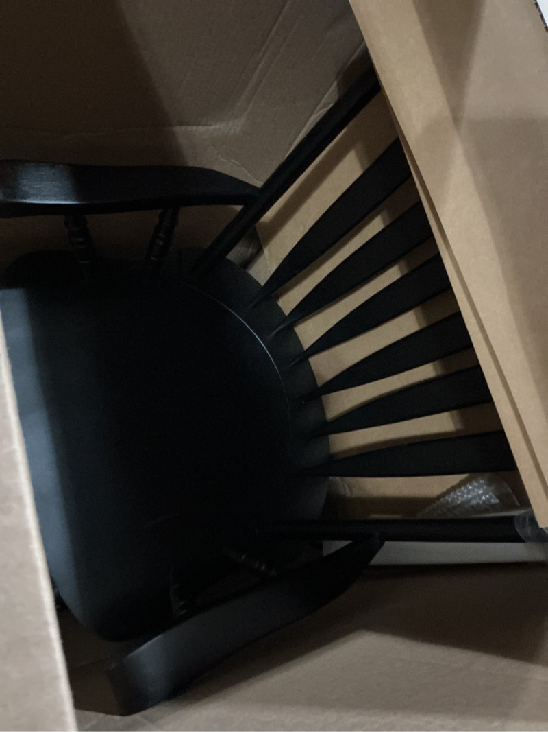 Condition photo showing As Is for Sunset Trading Black Cherry Selections Dining Chair, 41", Distressed Antique 41 in Distressed Antique Black With Cherry