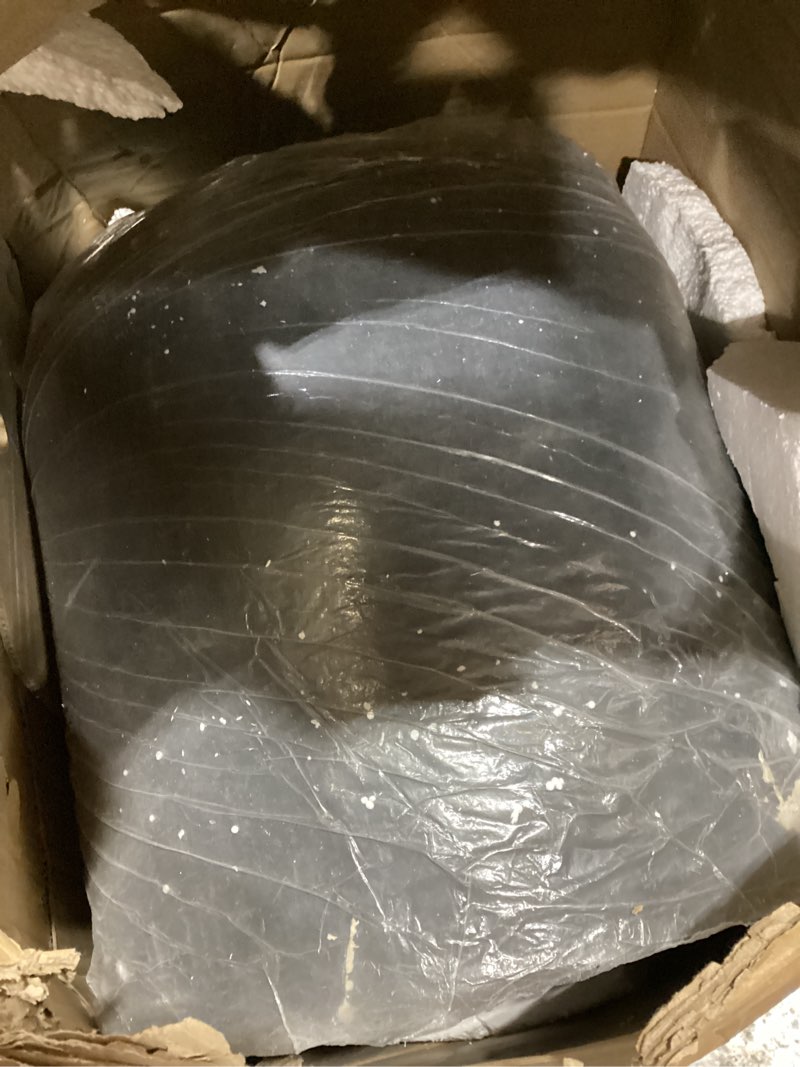 Condition photo showing As Is for kante 15.3"+11.6"+8.2" dia round concrete planter, large outdoor indoor planter pots containers with drainage holes and rubber plug for home garden patio, charcoal charcoal set of 3: 15.3" + 11.6" + 8.2" d