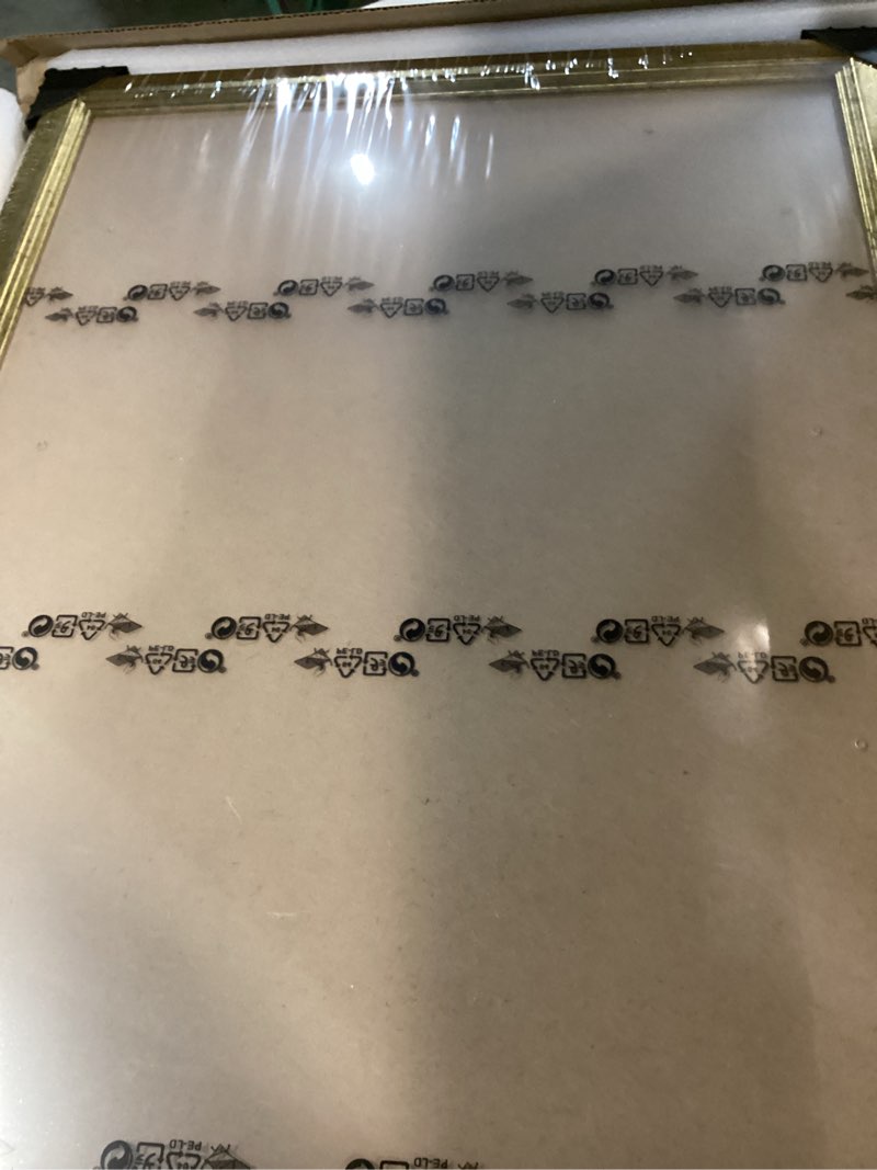Condition photo showing Good Condition for 16x24 wood frame gold, ornate natural 24x16in picture poster frame, modern golden 16 x 24inch gallery wall photo frame with hd plexiglass, horizontal vertical wall mounting display 1pcs gold 16x24