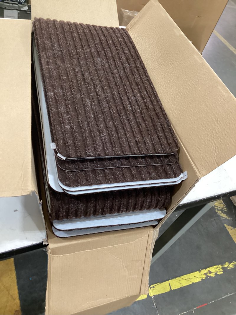 Condition photo showing Good Condition for mbigm 8" x 30" (15 in pack) nonslip carpet stair treads non-skid safety rug slip resistant indoor runner for kids elders & pets with reusable adhesive - brown - non slip stair treads indoor brown 8" x 30" - 15 pcs