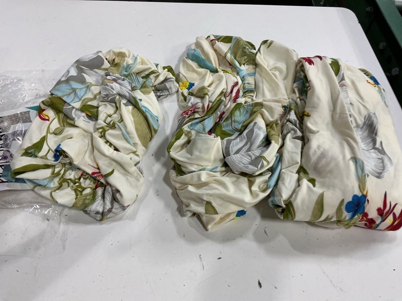 Condition photo showing As Is for chair covers for dining chairs set of 4, stretchy soft parson chair covers removable washable kitchen dining room chair slipcovers with elastic for universal fit (beige flowers ii) beige flowers ii 4