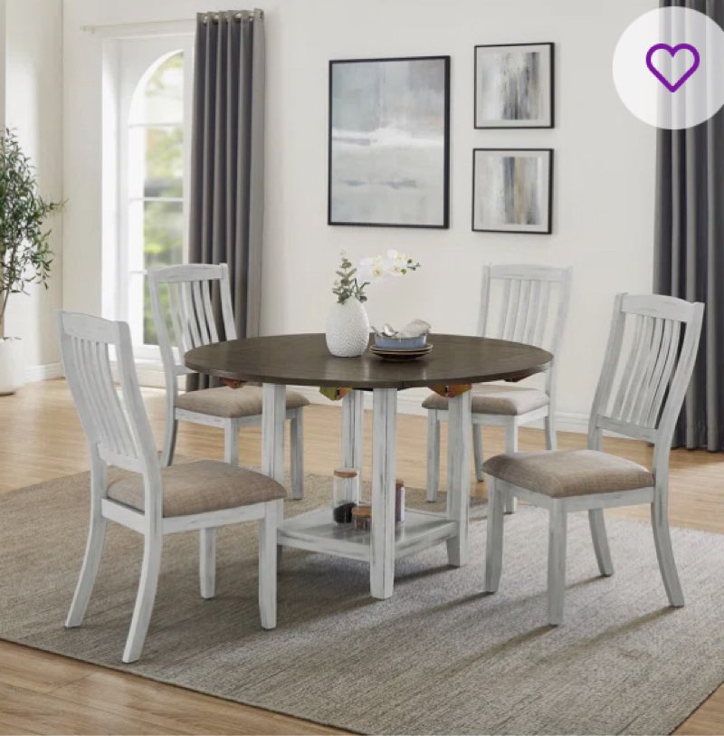 (Incomplete 2of2)Ronald Multifunctional Foldable Dining Table with Storage & 4 Chairs