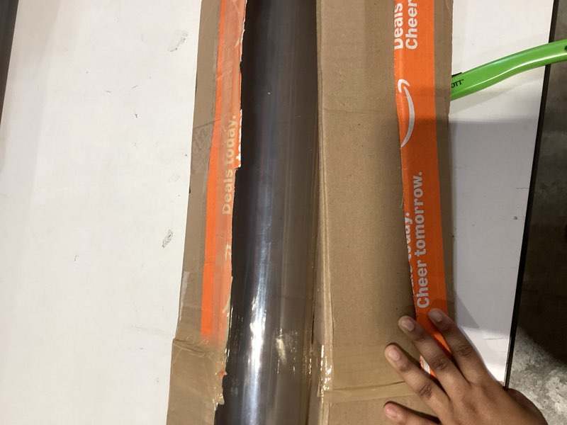 Condition photo showing Good Condition for LovePads Clear Table Cover Protector 54 x 54 Inch, 1.5mm Thick Plastic Table Cover, Table Protector for Dining Room Table, Waterproof Vinyl Tablecloth Table Pad Mat for Kitchen, Dresser, Writing Desk 54" x 54" (Square) Clear 1.5mm