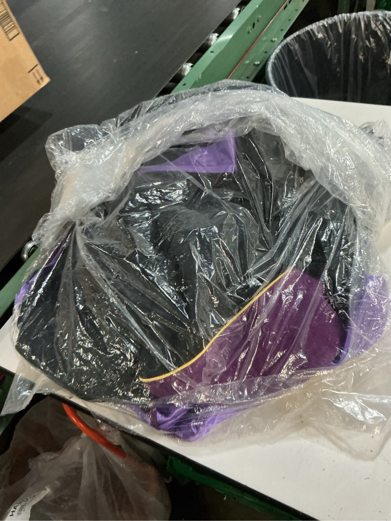 Condition photo showing As Is for deluxe graduation doctoral gown doctoral hood and tam 8 sided package with gold piping doctoral regalia purple 45