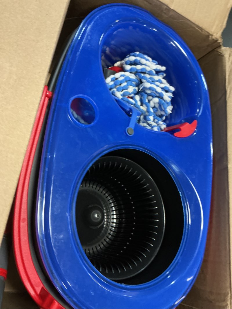 Condition photo showing As Is for o-cedar rinseclean spin mop & bucket system | clean with water | removes 99% of bacteria