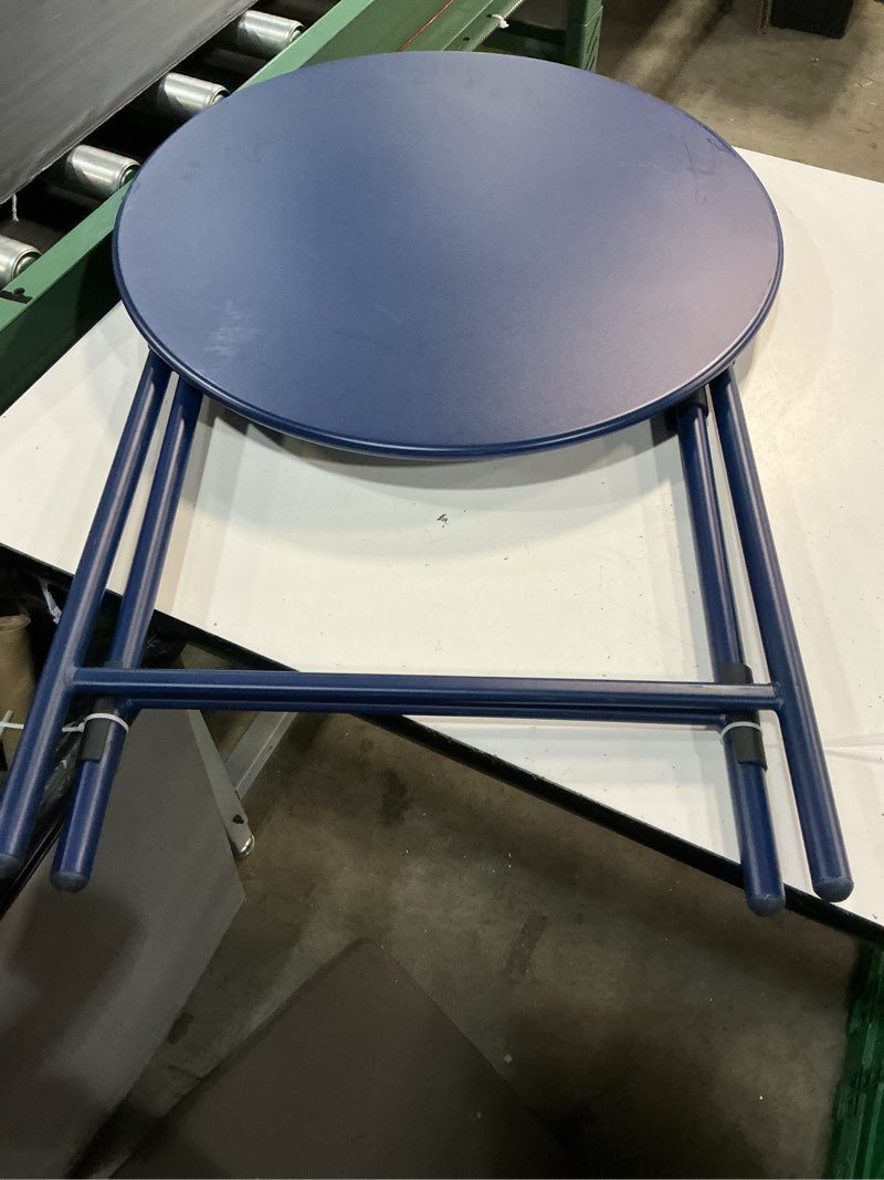 Condition photo showing Good Condition for metal round open weave bistro patio end table navy blue - threshold™