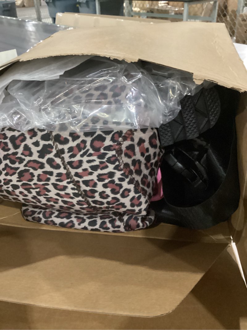 Condition photo showing As Is for hisea womens chest waders, 4.5mm neoprene leopard hunting wader for women with insulated boots, waterproof fishing waders 9 pink leopard
