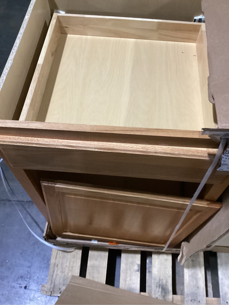Condition photo showing Good Condition for hampton bay recessed panel 36 in. w x 24 in. d x 34.5 in. h assembled blind base kitchen cabinet in unfinished
