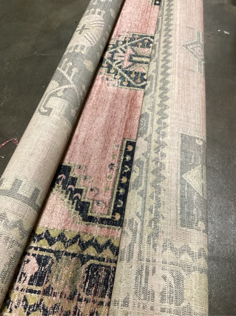 Condition photo showing As Is for Loloi Jocelyn Collection JOC-06 Rose/Rose 9'-6" x 12'-6" .38" Thick Area Rug 9'6" x 12'6" (Rectangular) Rose / Rose