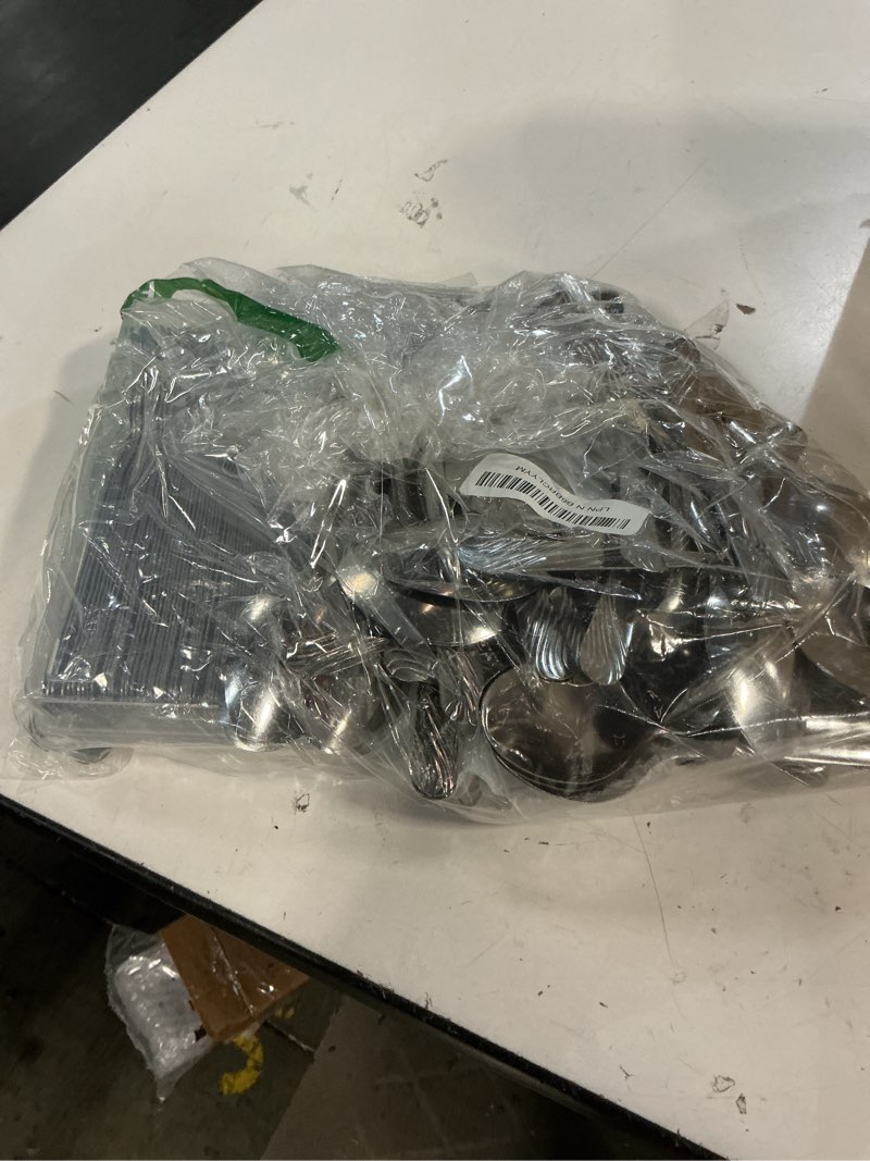 Condition photo showing Good Condition for minatee 201 pcs thin silverware set stainless steel flatware sets service for 67 silver cutlery set serving utensils sits includes knife fork spoon for kitchen dinner table