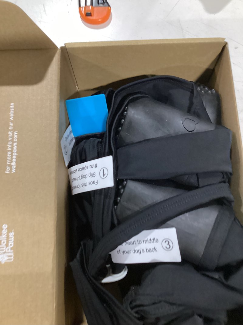 Condition photo showing New/Like New for waterproof dog boots with leggings – stay-on paw protectors for rain, mud & hot pavement, anti-slip grip, adjustable fit, machine washable (black, medium) black m new