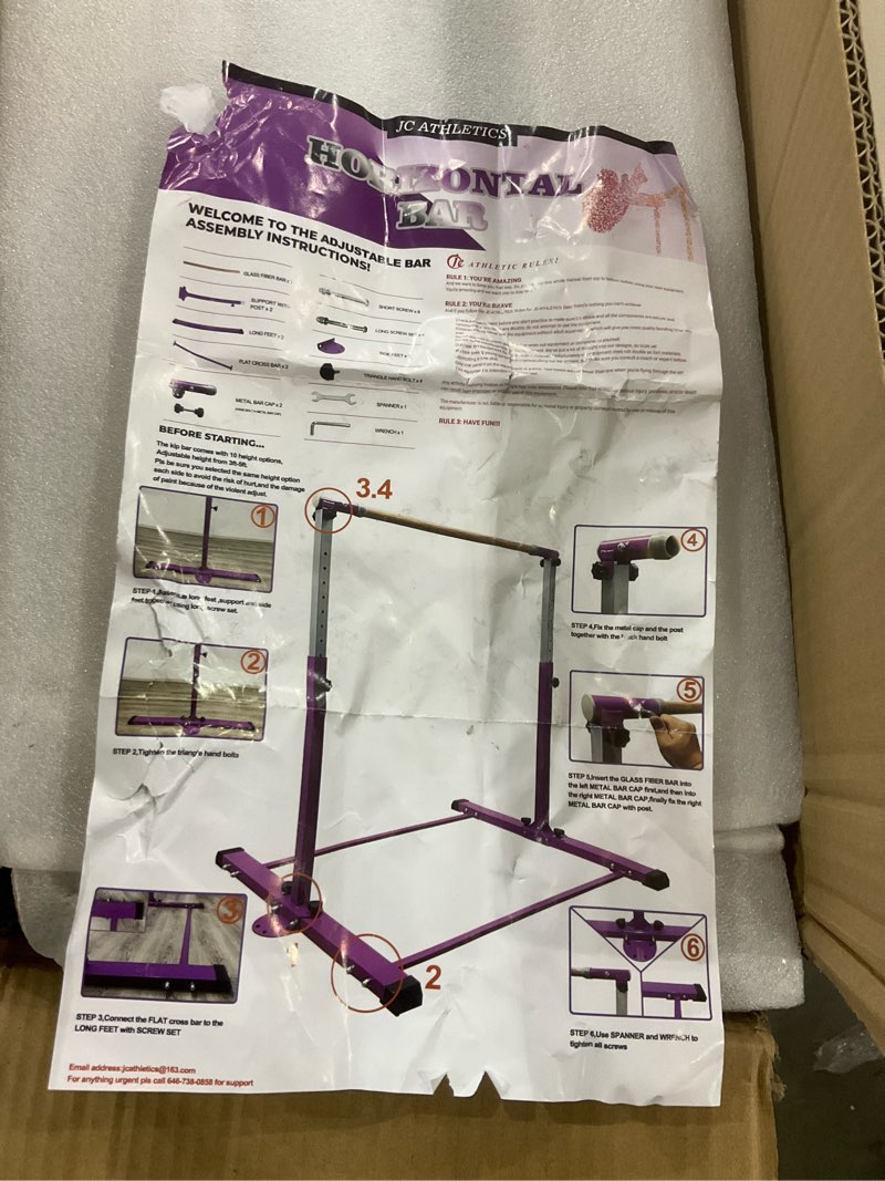 Horizontal bar adjustable bar, light blue