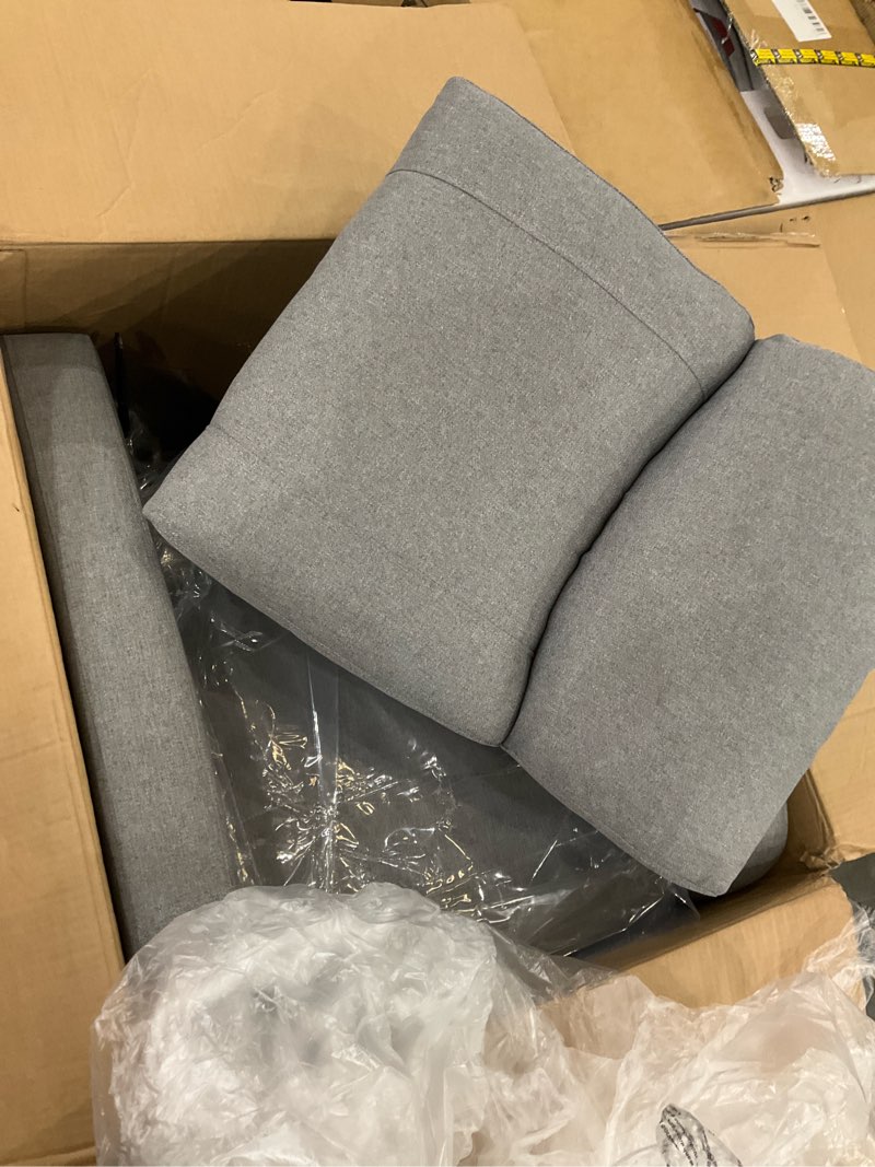 Condition photo showing Good Condition for Sweetcrispy Recliner Chair Fabric Recliner Sofa No Massage, Home Theater Seating with Lumbar Support, Adjustable Push Back Overstuffed High-Density Sponge Reclining for Living Room, Slate Gray Grey 27.2"D x 34.3"W x 38.6"H