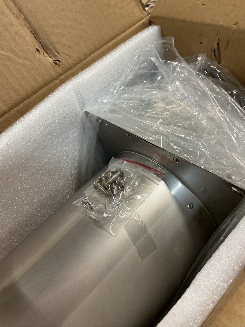 Condition photo showing Good Condition for 6 inch wall vent cover,exterior wall vent hood with screen and damper exhaust dryer vent cover outside,external extractor wall exhaust vent cap for range hood kitchen outdoor air vent,stainless steel 6 inch stainless steel