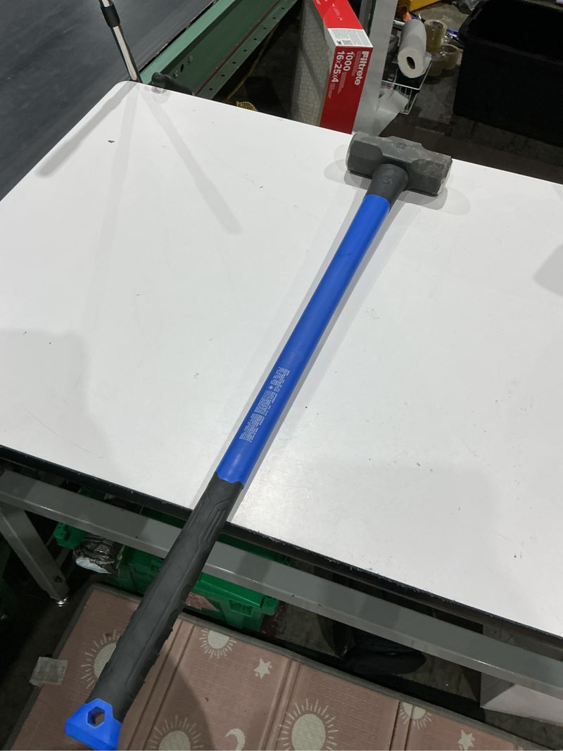 Condition photo showing As Is for kobalt 8-lb smooth face steel head fiberglass engineering sledge hammer