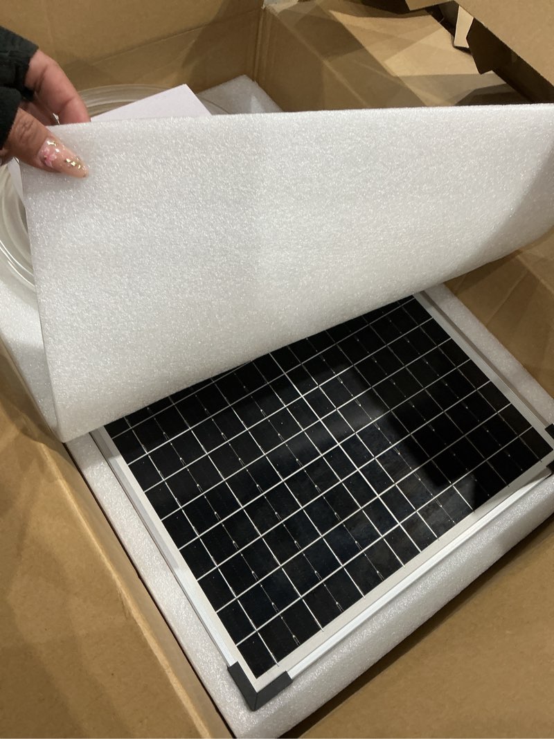 Condition photo showing Good Condition for poposoap 70w solar water pump, solar water fountain with water shortage protection, solar pond pump 580gph adjustable with pvc clear tubing, 17ft+10ft cord for ponds, garden, waterfall, hydroponics
