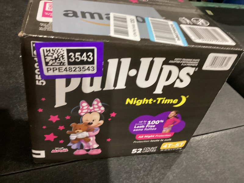 Condition photo showing New/Like New for pull-ups girls' night-time potty training pants, size 4t-5t overnight training underwear (38-50 lbs), 52 ct 4t-5t 52