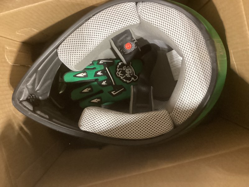 Condition photo showing Good Condition for TCMT DOT Youth Kids Dirt Bike Helmet Youth Motocross Helmet Full Face ATV Four Wheeler Motorcycle BMX Helmet for Boys Girls, Off-Road Protective Gear with Goggles Gloves New Youth Small Pattern:Green Frame