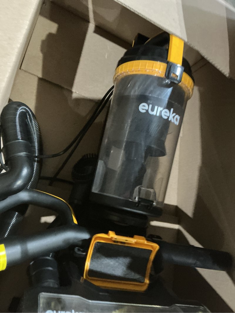 Condition photo showing As Is for eureka powerful upright vacuum cleaner for home pet hair, lightweight household upright vacuum for carpet and hard floor, maxswivel pro neu350 with pet tool, yellow maxswivel pro neu350 with pet tool yellow