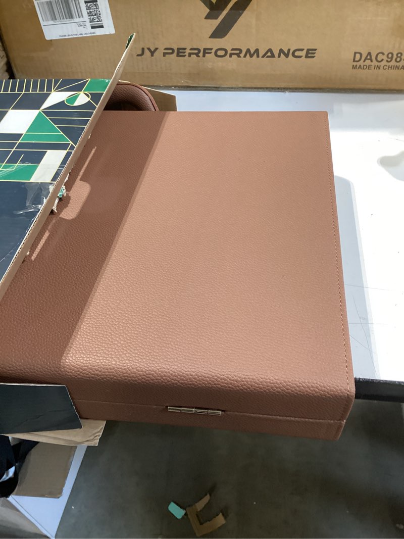 Condition photo showing Good Condition for pointworks 19 inch premium backgammon sets for adults leather brown - green. premium 1.6 inch checkers & dice set, travel backgammon set, large, backgammon board game, backgammon game set brown case - green field 19 inch - large