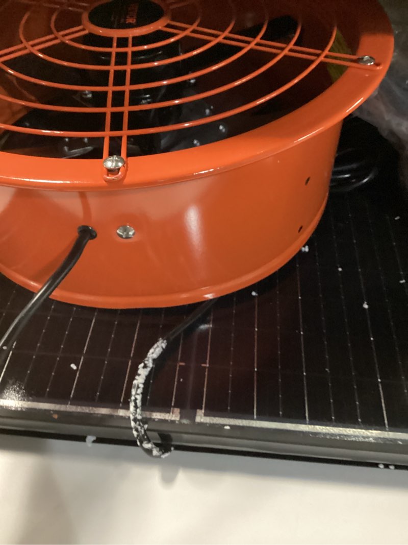 Condition photo showing Good Condition for VEVOR Gable Mount Fan, 14 Inch Solar Power Attic Exhaust Fan with Adjustable Thermostat & Outer Mesh, 1300 CFM House Ventilator Cool Upto 1850 Sq.Ft, Quiet Ventilation for Roof, Garage, Shop, Black