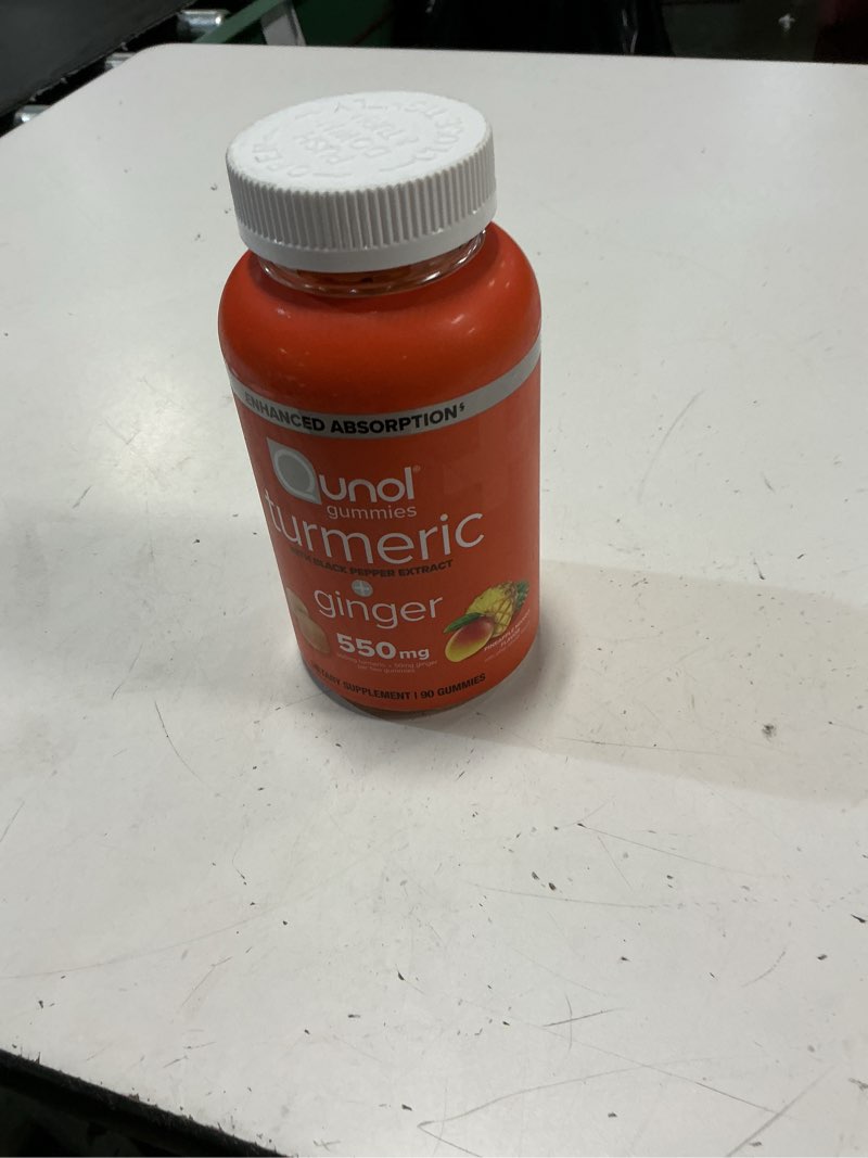 Condition photo showing New/Like New for (exp:06/27) qunol turmeric and ginger with black pepper gummies, turmeric curcumin supplement, joint health supp