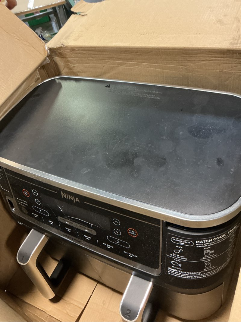 Condition photo showing As Is for ninja® foodi® 6-in-1 smart 10-qt. 2-basket air fryer