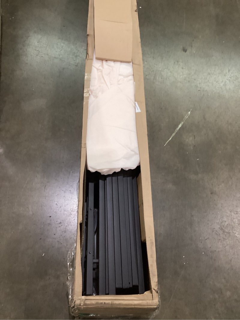 Condition photo showing As Is for amazon basics smart box spring bed base, 9-inch height sturdy mattress foundation, strong metal support, tool-free easy assembly, king, 79"l x 75.5"w x 9"h, white