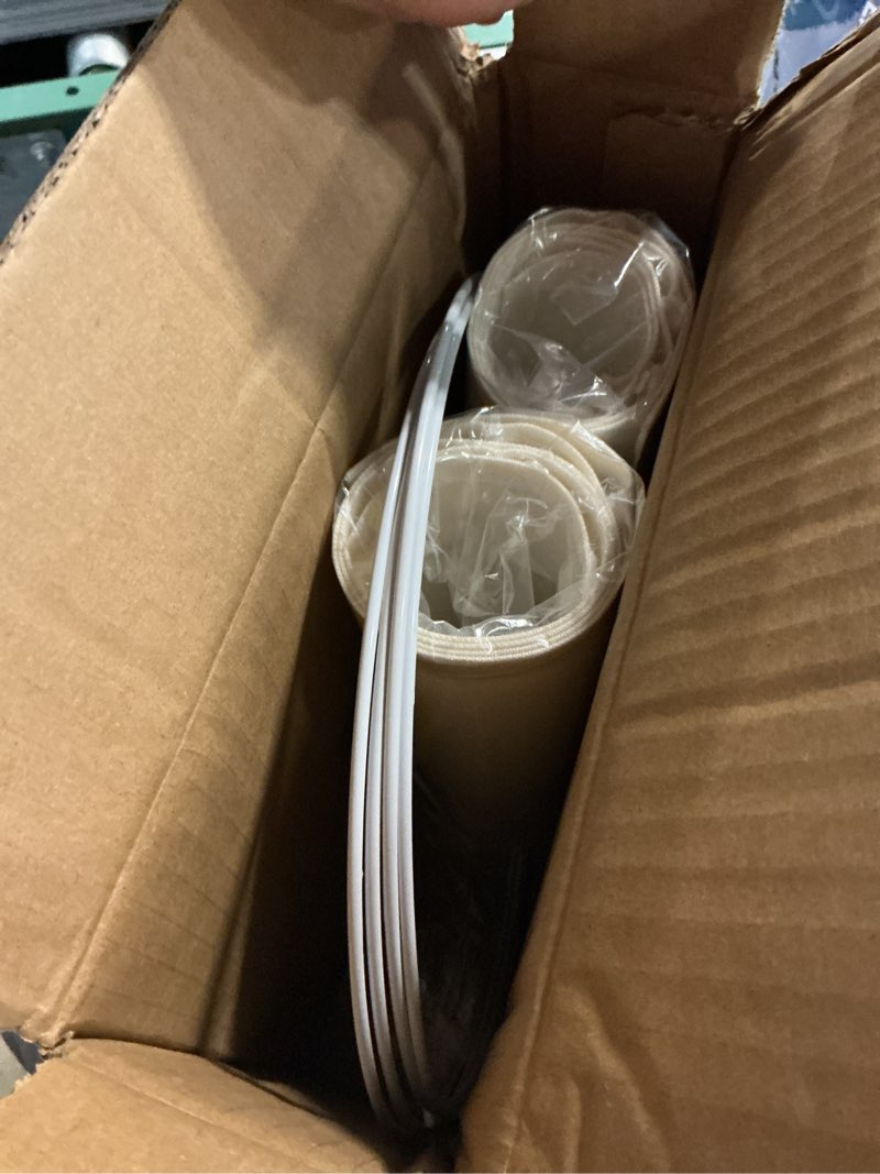 Condition photo showing Good Condition for lampshades set of 2, natural linen drum lampshades, 10.24" top x 10.24" bottom x 7.48" high, lamp shades replacement for table and floor lamps, easy assembly required(color:white)