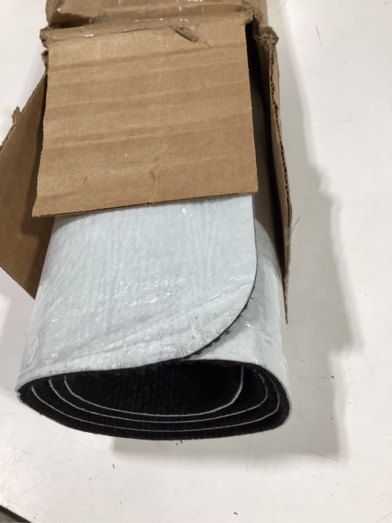 Condition photo showing As Is for bathroom runner rugs 60x24, extra soft and absorbent bath mats, non-slip shaggy long bath rug for bathroom floor, tub and shower, machine washable, quick dry, black 2' x 5' (24" x 60") black