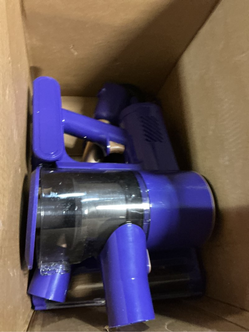 Condition photo showing As Is for Cordless Vacuum Cleaner, 180° Bendable Wand Stick Vacuum Cleaners with LED Touch Screen, 8-in-1 Lightweight Rechargeable Vacuum with 1.5L Dust Cup for Home Hard Floor Low-Pile Carpet Blue