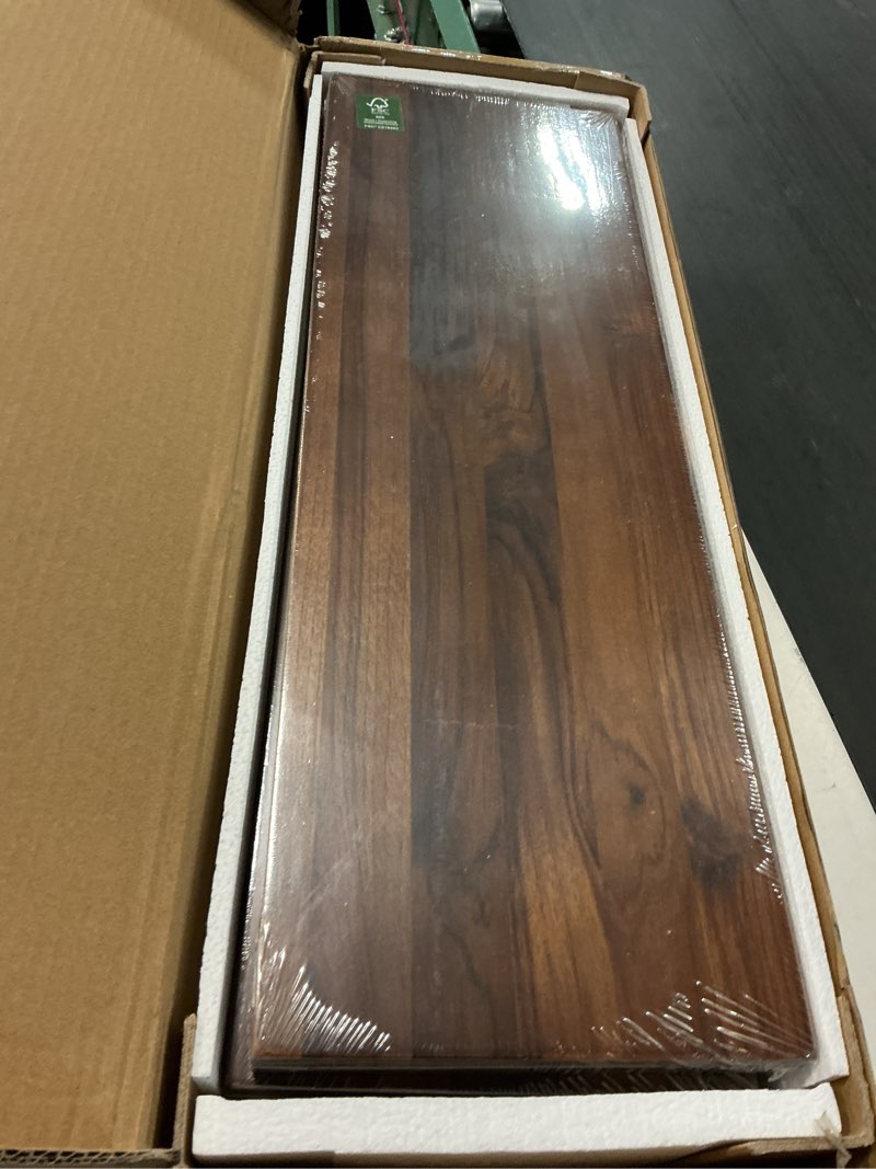 Condition photo showing Good Condition for 24 inch teak floating shelves set of 2 - solid natural wood wall mounted shelves with invisible brackets - heavy duty waterproof storage for bathroom, kitchen, living room & outdoor brown teak 24"w, set of 2