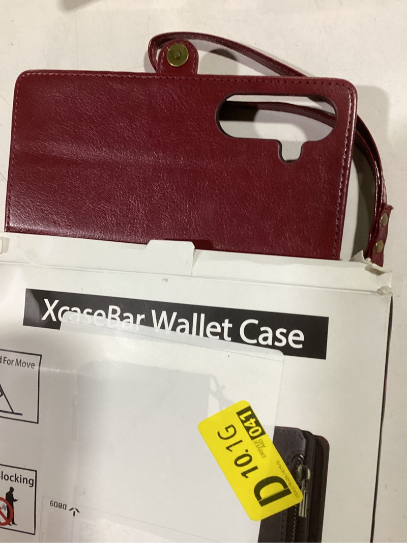Condition photo showing Good Condition for xcasebar compatible with samsung galaxy s25 wallet case with zipper credit card holder?rfid blocking?,flip folio book pu leather phone case shockproof cover men women for samsung s25 case wine red