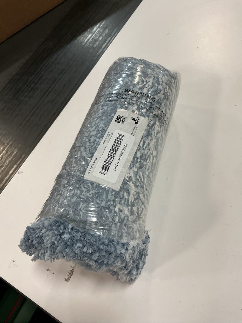 Condition photo showing Good Condition for OLANLY Luxury Toilet Rugs U-Shaped 24x20, Extra Soft and Absorbent Microfiber Bathroom Rugs, Non-Slip Plush Shaggy Bath Mat, Machine Wash Dry, Contour Bathroom Mats for Toilet Base, Blue 24" x 20" Blue