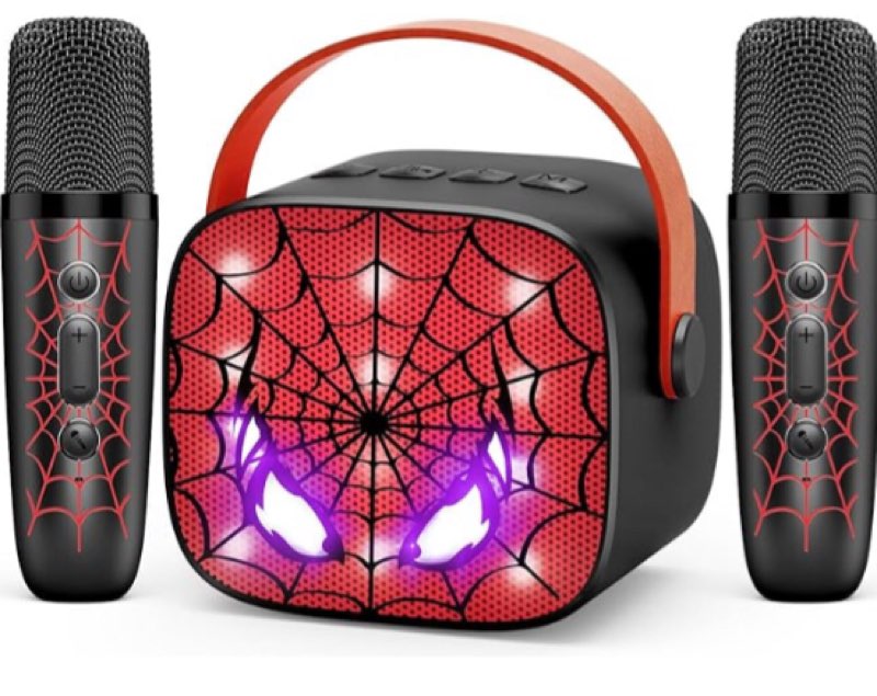 Cool Mini Karaoke Machine Toys: Kids Toys Birthday Gifts Age 3-12+ LED Portable Bluetooth Speaker with 2 Wireless Microphone Gift Toy for 4 5 6 7 8 9 Years Old Girls Boys Kid Adults