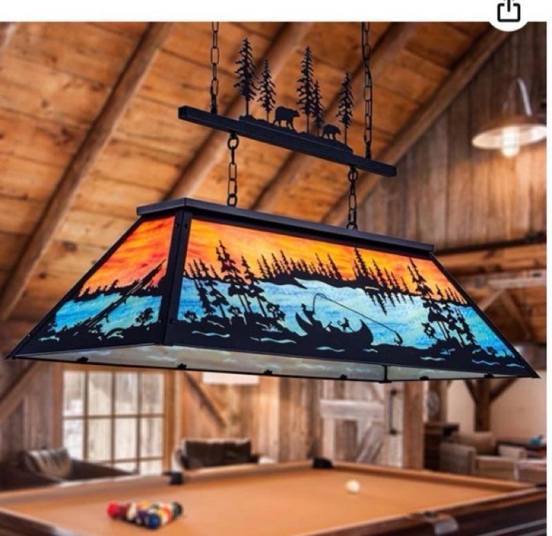 tochic vintage pool table light, 3-light rustic billiards light fixtures with tiffany-style shark shade for game room farmhouse chandelier man cave club bar dining room kitchen island 43" w