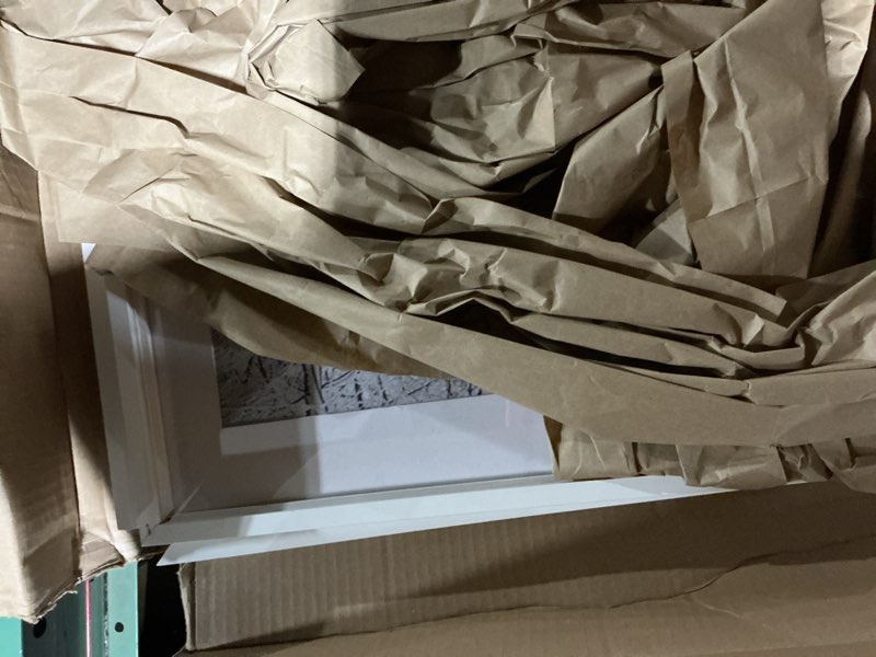 Condition photo showing Good Condition for egofine 22x28 solid wood poster frames matted for 18x24 set of 2 white - with acrylic plexiglass front, hanging picture frames vertically or horizontally white 22x28