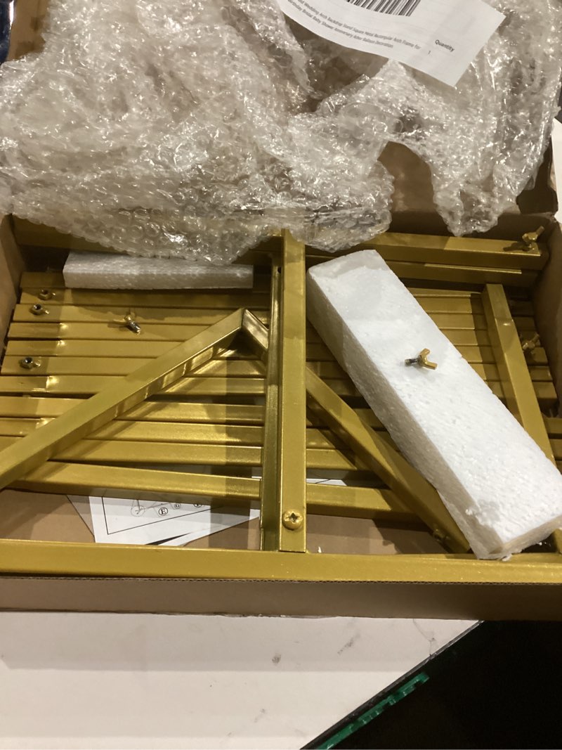 Condition photo showing New/Like New for Asee'm 6.6FTx4FT Gold Wedding Arch Backdrop Stand Square Metal Rectangular Arch Frame for Ceremony Party Birthday Bridal Baby Shower Anniversary Arbor Balloon Decoration 6.6x4FT(HxW) Gold