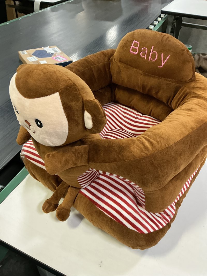 Condition photo showing Good Condition for Baby Support Seat, Cute Baby Sofa Chair for Sitting Up, Comfy Plush Infant Seats (Monkey,W17.5 x H17.5) Monkey W17.5" x H17.5"
