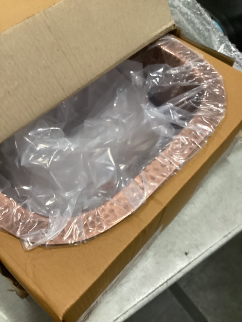 Condition photo showing Good Condition for Monarch Abode 15-inch Hand Hammered Pure Copper Atlas Dual Mount Drop in Kitchen Sinks, Drop in or Undermount Kitchen Sink, Dual Mount Bar Prep Sinks, Deep Single Bowl